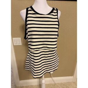 H&M Women's Mama Maternity Black And White Striped Tank Top, XXL